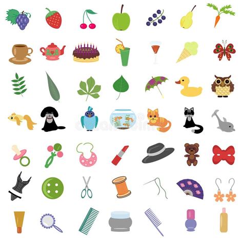 Set With Many Different Objects Stock Illustration Image 17260757