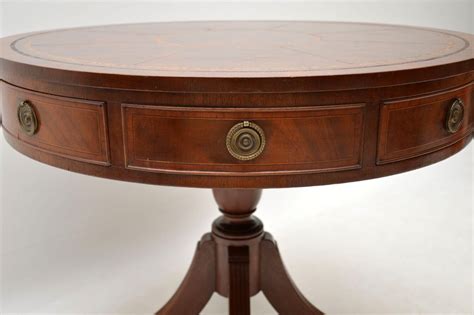 Antique Mahogany Leather Top Drum Table Marylebone Antiques