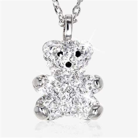 Teddy Bear Necklace Made With Swarovski® Crystals Swarovski Crystals