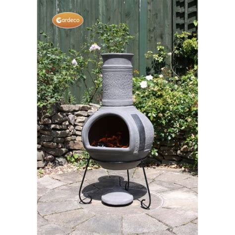 Grey Mexican Chimenea Big Garden Mexican Designs Clay Chiminea