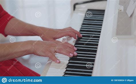 Woman Hands Playing The Piano Stock Photo Image Of