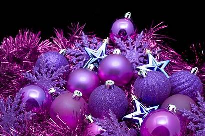 Christmas Stars Bauble Decorations Purple Background Ornaments