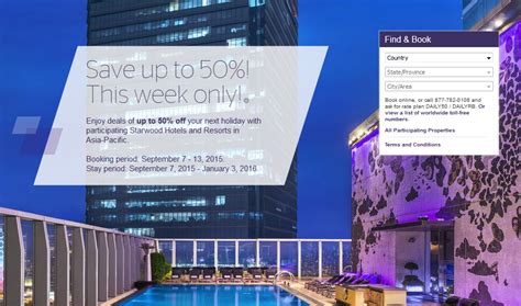 Starwood Up To 50 Off Asia Pacific Sale For Stays September 7
