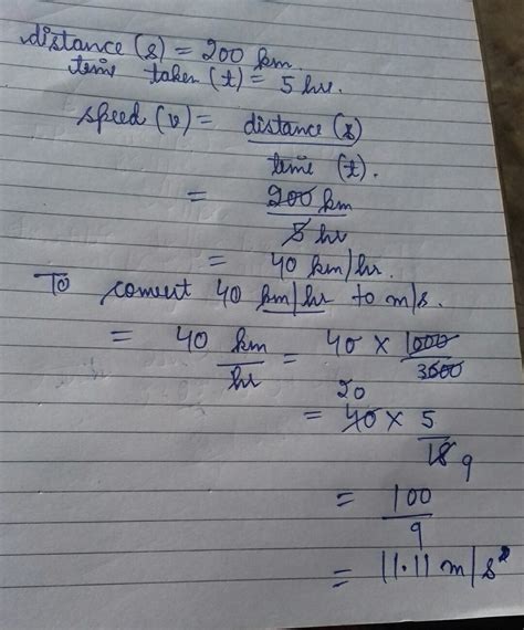 While you can't convert kilometers (km) to miles per hour, as the former is a distance unit, and the latter is a speed unit, i guess you ask how to convert you can simply use this formula at km/h side simple multiply 5/18 with km/hr the answer will show m/s now you can also convert m/s to km/h with. A car travels a distance of 200 km in 5 hour. Calculate it ...