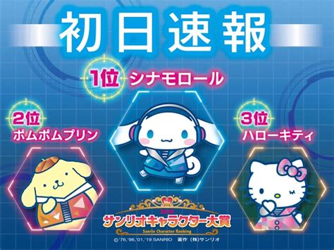 ※三脚など撮影補助具使用禁止 手持ちによるブレをご容赦下さい※ （可視範囲のみ 全く見えないキャラあり） 第34回サンリオキャラクター大賞2019最終結. 『2019年サンリオキャラクター大賞』初日投票結果速報 - カワ ...