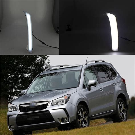 Set Led Daytime Running Lights Front Driving Fog Lamps Drl For Subaru Forester In Car