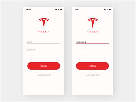 Tesla App Login Daily Ui 001 By Arthur K On Dribbble