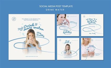 Social Media Post Template For Drink Water