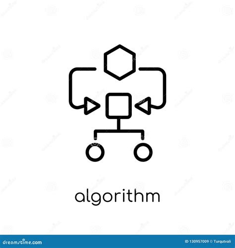 Algorithm Icon Trendy Modern Flat Linear Vector Algorithm Icon Stock