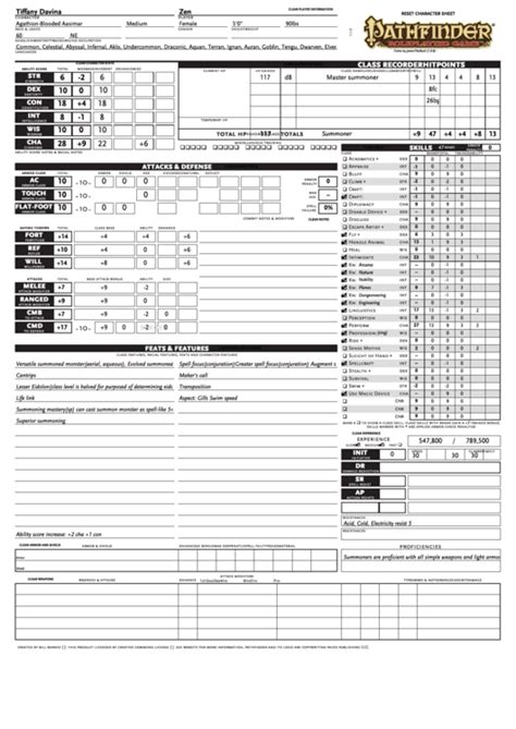 1 6 Pathfinder 2 Form Fillable Character Sheet Printable Forms Free