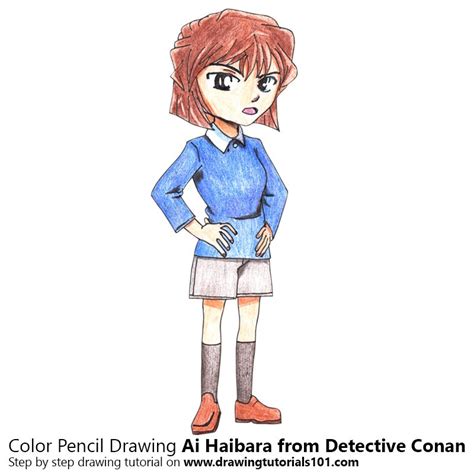 Ai Haibara From Detective Conan Colored Pencils Drawing Ai Haibara