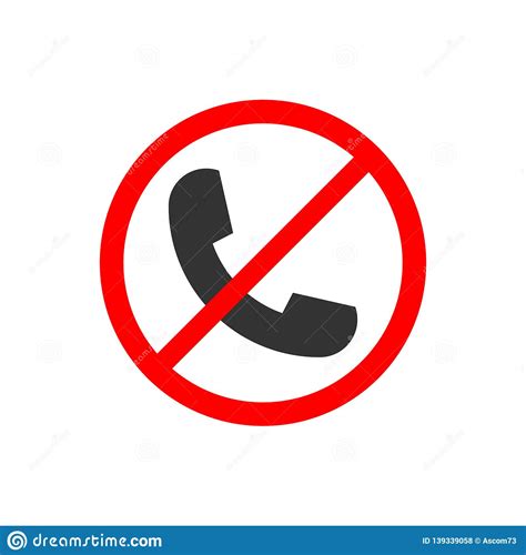 No Phone Sign Vector Flat Icon No Talking And Calling