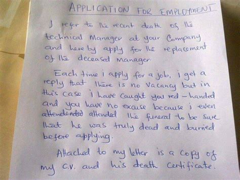 Hiring managers are responsible for filling job vacancies in a company; LOOK: Is this the most insensitive job application ...