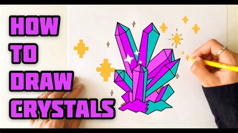 How To Draw Crystals Step By Step Easy Youtube