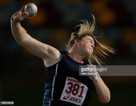 Kimberley Mulhall Of Vic Competes In The Womens Shot Put Final During