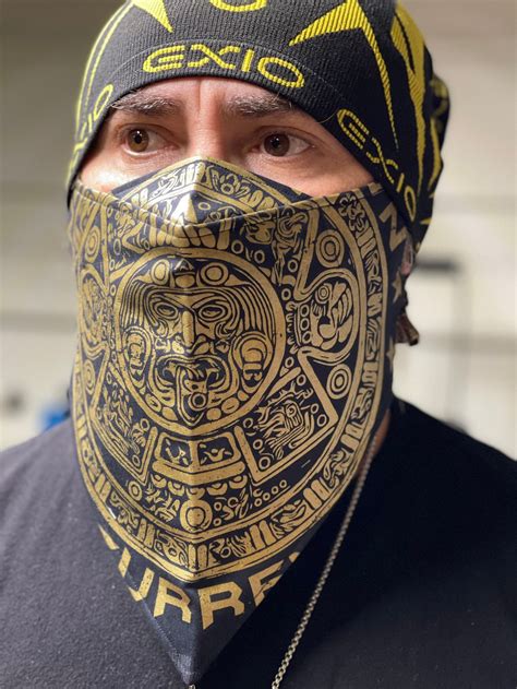 Golden Aztec Mask Mexican Flag Mask Mask For Beard Bearded Etsy