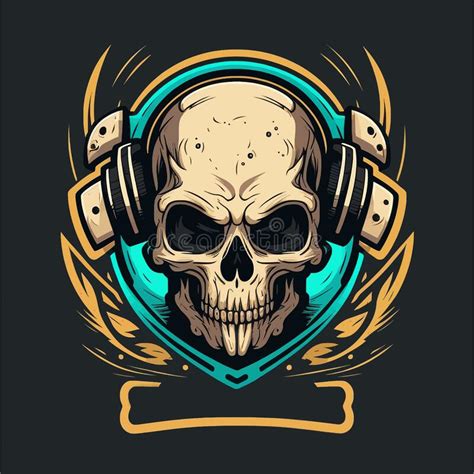 Skull With Headphone Esports Mascot Designs Gaming Logo Template