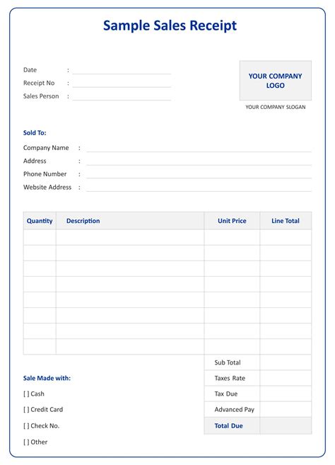 Free Editable Receipt Template To Print Fabulous Receipt Forms