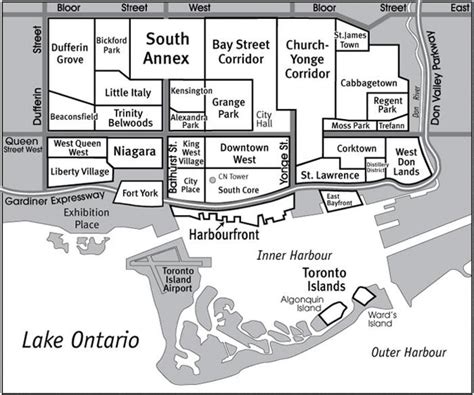 Toronto Neighbourhood Guide Map Map Of Toronto Neighbourhood Guide