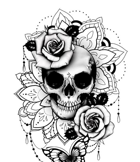 Find The Best Global Talent Mandala Tattoo Design Feminine Skull