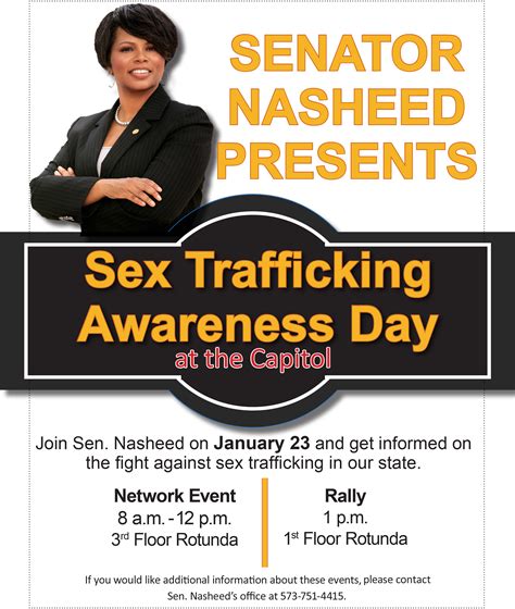 Sen Jamilah Nasheed To Host Sex Trafficking Awareness Day At The State