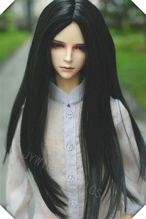 Buy 13 Bjd Uncle Doll Wig Black Middle Part Hair Long