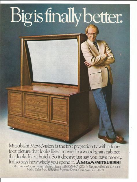 1980 Advertisement Mga Mitsubishi Television Tv 70s Big Screen