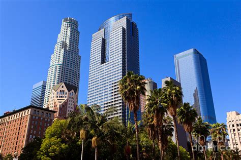 Los Angeles Downtown Office Buildings Photograph By Paul Velgos Pixels