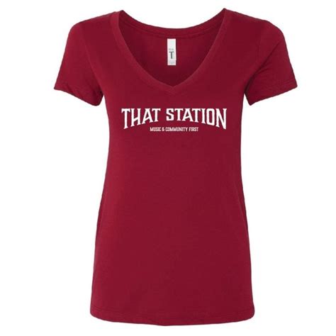 That Station Music And Community First Women S V Neck T Cardinal Featured Products