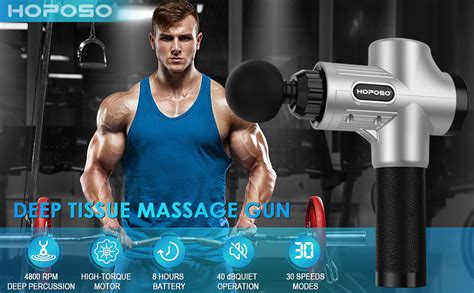 Massage Gun Hoposo Deep Tissue Muscle Massager With 4800rpm 30 Speeds Powerful Percussion