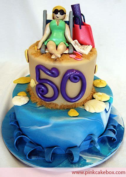 50th Birthday Beach Cake Beach Themed Cakes 50th