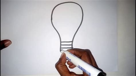 How To Draw A Light Bulb Easy Youtube