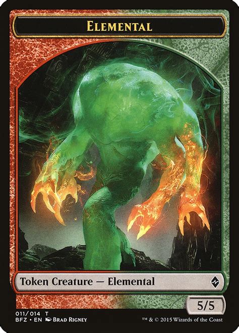 Elemental Token 011 Battle For Zendikar Magic The Gathering