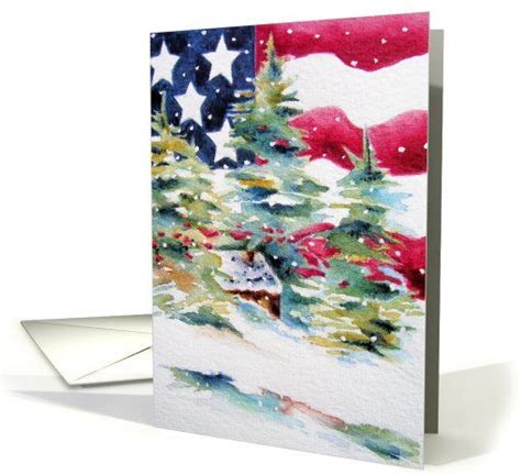 Patriotic American Flag Christmas Card Send Christmas Cards Best