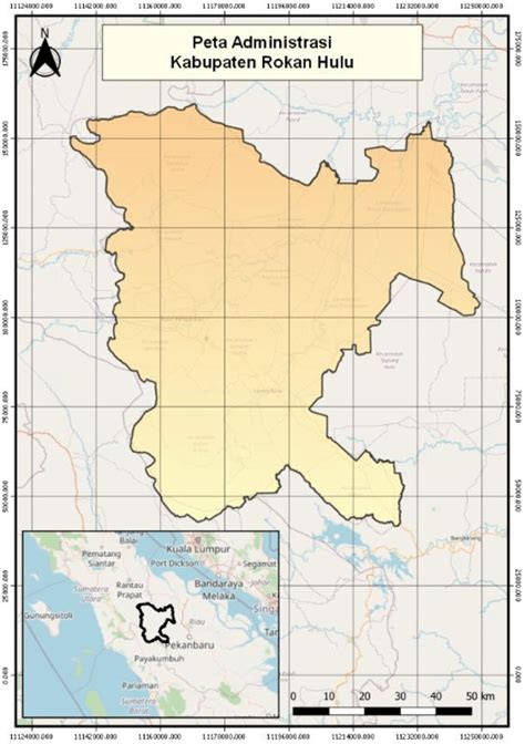 Map Of Rokan Hulu Regency Riau Indonesia Download Scientific Diagram