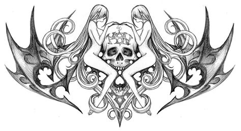 New Skull Tat By Wen M On Deviantart Dark Art Tattoo Chest Piece Tattoos Tattoo Style Drawings