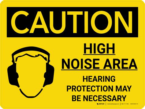 Caution High Noise Area Hearing Protection Necessary Landscape With