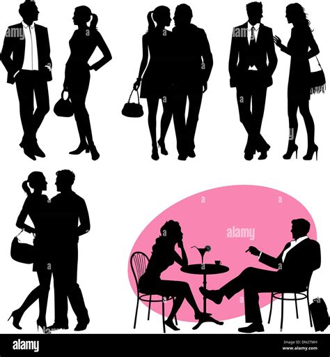 Several People Vector Silhouettes Stock Vector Image And Art Alamy