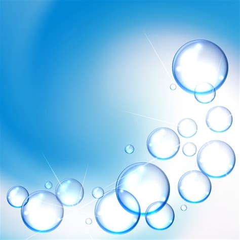 Fondo De Burbujas De Agua Brillante Sobre Fondo Azul Vector Gratis