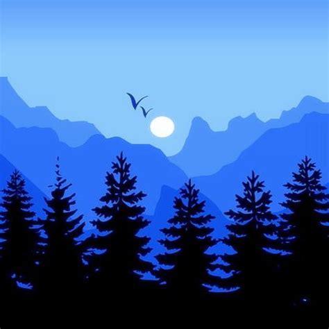 Moon Rising Over Mountain Range Painting By J Richey