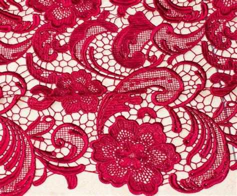 Red Lace Antique Lace Wedding Dress Fabrics Bridal Lace Fabric