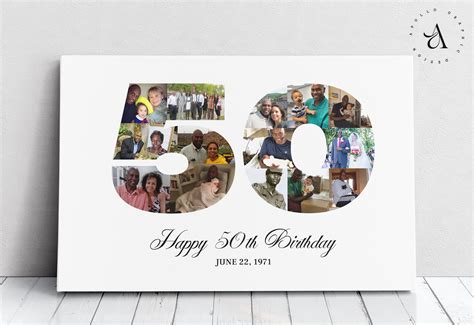 50th Birthday Photo Collage 50 Picture Collage 50th Birthday Etsy India