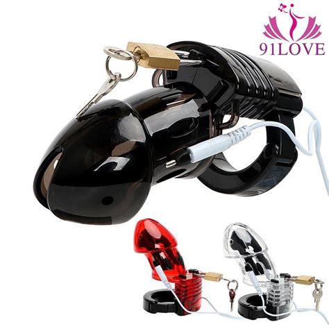 91love electric shock penis cock cage male chastity device adult products medical themed toys