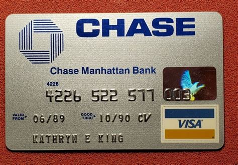 Chase Manhattan Bank Visa Credit Card Exp 1990 Cc1631 Ebay