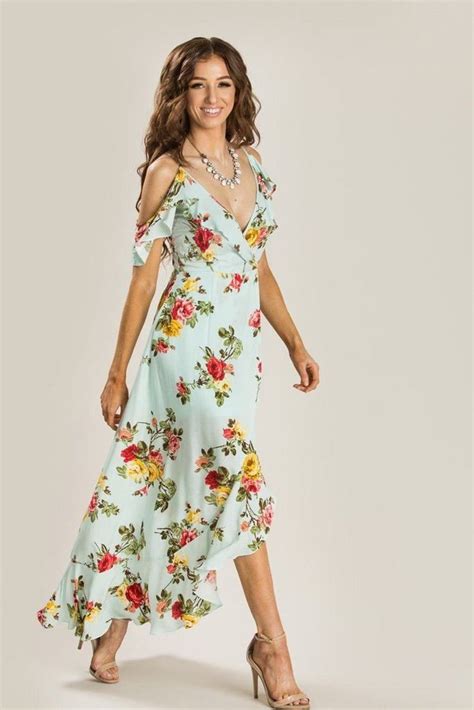 Shop The Elisa Mint Floral Maxi Dress Boutique Clothing Featuring
