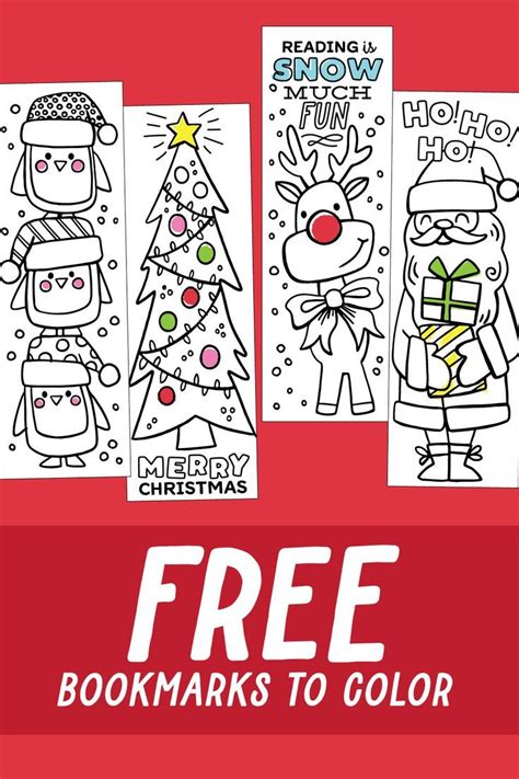Free Christmas Coloring Bookmarks Artofit