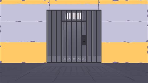 A Jail Cell With Bars On The Doors