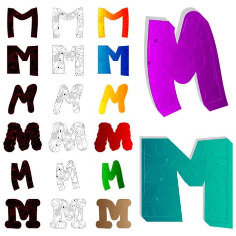 Fancy Letter M Cartoons Illustrations Royalty Free Vector Graphics