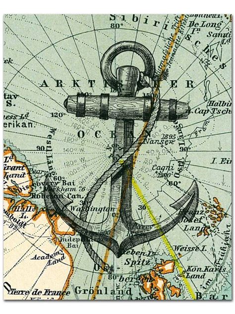 nautical map anchor print anchor poster nautical wall nautical map beach house art nautical