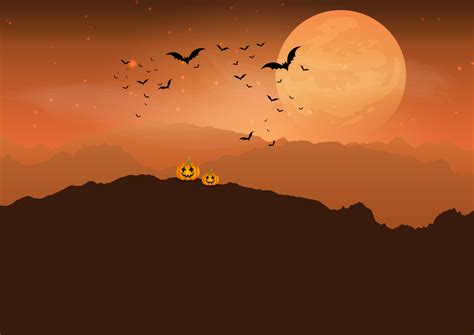 Halloween pumpkin in spooky landscape 267392 - Download Free Vectors ...